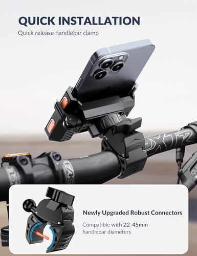 Grefay Bike Phone Mount for Electric, Mountain, Scooter, and Dirt Bikes - color: Orange