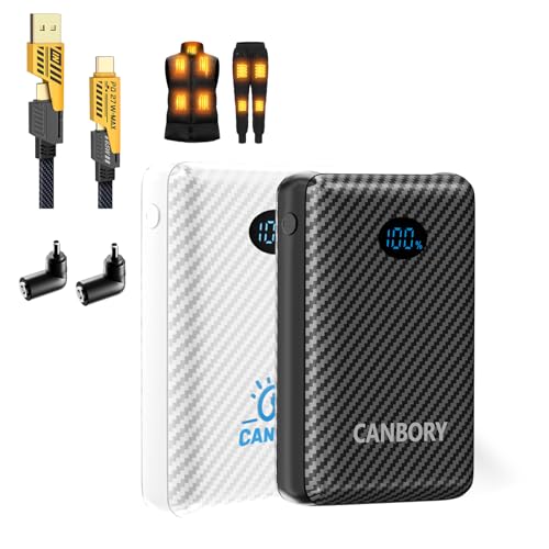 2 Pack 5V 2A/3A Battery Pack for Heated Vest Heated Jacket, 12000mAh Power Bank for Heated Apparel with LED Display with 7.4V DC Port - size: 2 PACK 7.4V 12000mAh