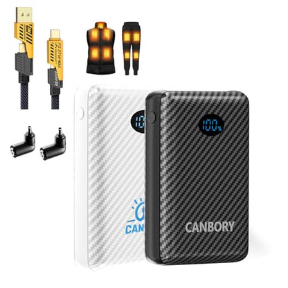 2 Pack 5V 2A/3A Battery Pack for Heated Vest Heated Jacket, 12000mAh Power Bank for Heated Apparel with LED Display with 7.4V DC Port - size: 2 PACK 7.4V 12000mAh