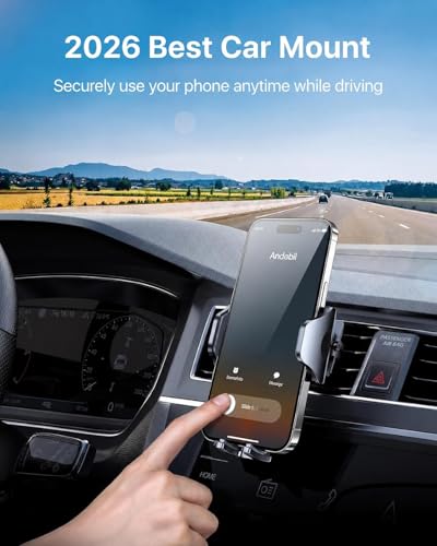 andobil 2026 Upgraded Car Phone Holder Mount, Military-Grade Phone Holders for Your Car Vent Stable Metal Clip Universal 360° Cell Phone Car Mount for iPhone 18 Pro Max 17/16/15/14/13/ Samsung, Purple - color: Purple