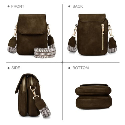 Fashion Small Crossbody Bags for Women Trendy Designer Cell Phone Purses | Adjustable Straps,with Card Holder,Detachable Wristlet Strap,small Cross Body Bag for Woman,Mini Bags,Travel Purse,Work,Gym - color: Coffee
