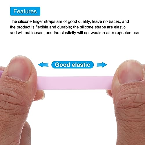 MECCANIXITY Phone Grip Strap Wrist Strap Silicone Elastic Cord Purple 2Pcs - color: Purple