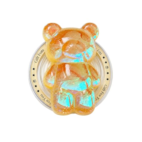 Magnetic 3D Bear Phone Grip Stand, MagSafe Compatible — Honey Gold - color: Honey Gold