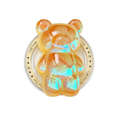 Magnetic 3D Bear Phone Grip Stand, MagSafe Compatible — Honey Gold - color: Honey Gold