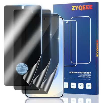 3 Pack for Samsung Galaxy S24 Privacy Screen Protector 100% Fingerprint Unlock Compatible, Anti-Spy Flexible EPU Protective Film, Case Friendly, Scratch-Resistant, Sensitive Touch - size: Samsung Galaxy S24