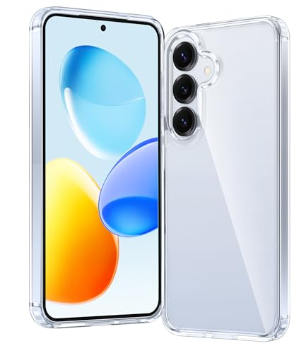 FNTCASE for Samsung Galaxy S25-Plus Case Clear Anti Yellowing Phonecase | Military Grade Drop Protection, Rugged Shockproof, Protective Bumper, Slim Transparent Phone Cell Cover - color: B-Clear, size: for Galaxy S25 Plus (6.7 inch)