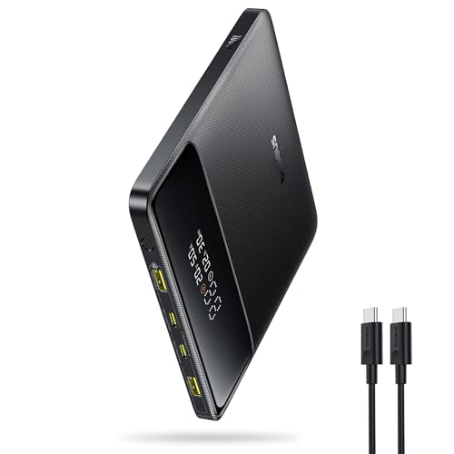 Baseus Laptop Portable Charger 100W 20000mAh, Blade Travel Power Bank Fast Charging 2 USB-C & 2 USB-A Port, Steam Deck Battery Pack for MacBook iPad iPhone 17/16/15/14/13 Samsung S24 etc.