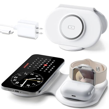 2026 Traveling Portable Wireless Mag-Safe Fast Charging Station - color: white