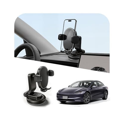 Car Phone Mount, Dashboard Phone Holder and Windshield Mount with One Button Release, Mechanical Clamp, Extendable Arm, 360 Degree Rotation, Washable Gel Suction Cup, Fits Most Smartphones - size: Universal | Mech