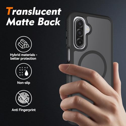 Magnetic Phone Case for Samsung Galaxy A37 / A36 /A56, Black - color: Black