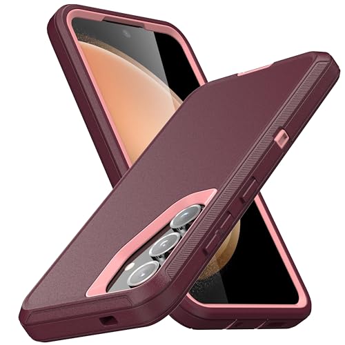 MXX Case Designed for S24 Plus Compatible with S25 Plus/ S24 Plus 3-Layer Super Full Heavy Duty Body Bumper Cover/Shock Protection/Dust Proof, case 5g 2024 (Plum/Pink) - color: Plum/Pink, size: Galaxy S24+ / S25+
