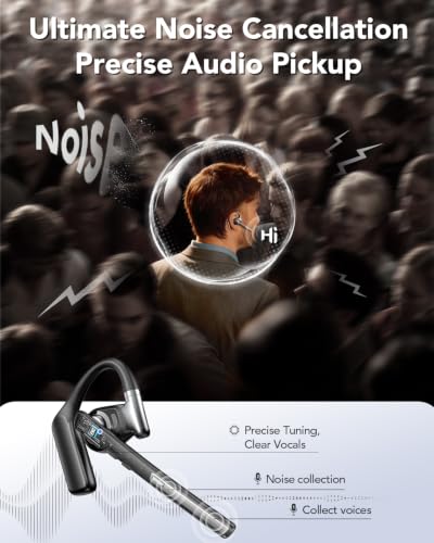 Bluetooth 6.0 Open-Ear Headset with Noise-Canceling Microphone