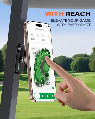 A2C Alloy Magnetic Golf Cart Phone Holder, Golf Accessories for Men, Black - color: Black