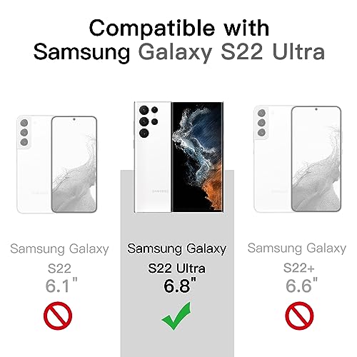JETech Case for Samsung Galaxy S22 Ultra, Anti-Yellowing, Clear | Shockproof Protection, Scratch Resistant Hard PC Back, Durable Transparent TPU Bumper - color: Clear