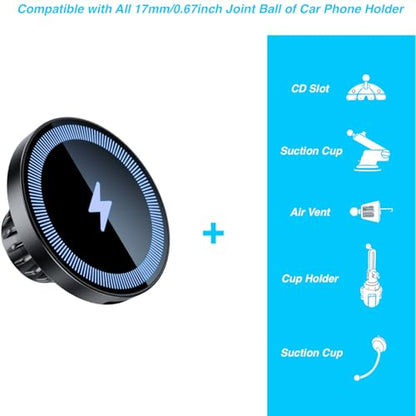 for MagSafe Wireless Charging Phone Holder with 17mm Ball Socket