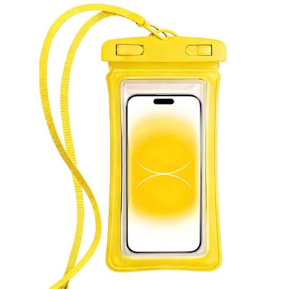 Universal Phone Dry Bag Waterproof Case for Smartphone, Touch Screen Friendly Floatable Pouch for Swimming Beach Boating Kayak (Yellow) - color: Yellow