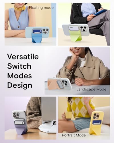 MOFT Magnetic Wallet Stand Compatible with iPhone 17/16/15/14/13/12 Series, Angle Adjustment & Magsafe Compatible MOVAS Phone Stand,Panna Cotta - color: Panna Cotta, size: Standard