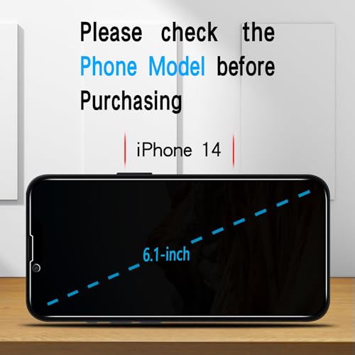Slanku 3 Pack Privacy Screen Protector for iPhone 14 Tempered Glass Film