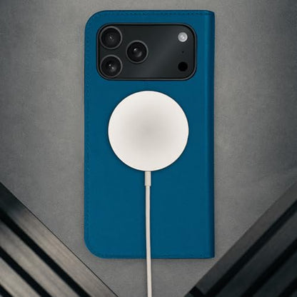 TORRO Leather Case Compatible with iPhone 17 Pro Max 6.9" 2025 - Premium Leather Wallet Flip Case with Kickstand and Card Slots (Compatible with Official MagSafe Chargers) - Blue - color: Blue, size: iPhone 17 Pro Max