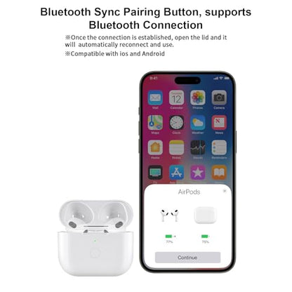 Wireless Charging Case Compatible with AirPod 4th Generation, Air Pod 4 Charger Case Replacement to USB-C Without Earbuds