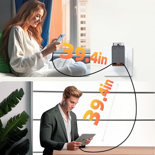 Retractable Apple Watch Charger, 5 in 1 Wall Charger with 3 Retractable Cables for Older iPhones & USB-C Devices, 35W Foldable Charger Block for iPhone 17/16/15/14, iPad, AirPods (Gray) - color: Gray