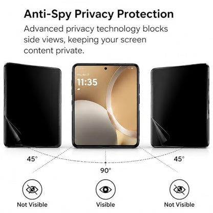 [1 Set] for Samsung Galaxy Z Fold 8 Ultra Privacy Screen Protector, Inner Anti-Spy Screen TPU Flexible Film + Back Privacy Glass Screen Protector Tempered Glass + Camera Lens Protector, Case Friendly - size: Galaxy Z Fold 8 Ultra