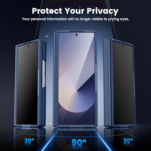 VEGO for Samsung Galaxy Z Fold 6 Case with Privacy Screen Protector Blue - color: Blue