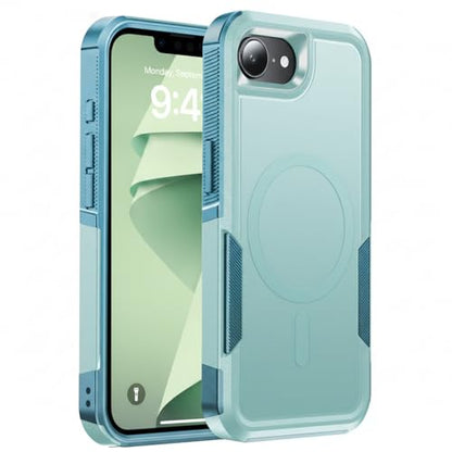 Magnetic for iPhone 17e Case Dual-Layer Shockproof Mintgreen | Military-Grade Heavy Duty Protection, Fit for Magsafe, Matte Finish Scratch Resistant Anti-Fingerprint Anti-Slip Phone Cover - color: Mintgreen