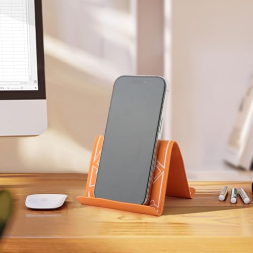 Airplane Phone Holder, Foldable Flexible Travel Phone Stand - color: Orange
