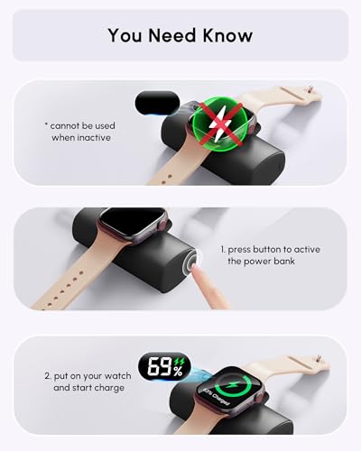 Mini Power Bank Compatible with iPhone,5000mah Travel On-the Go Portable Charger, Handy Battery Pack External Second Battery for Emergency Back-Up Charger for iPhone 14/12/13 mini/14 plus-Black - color: Black