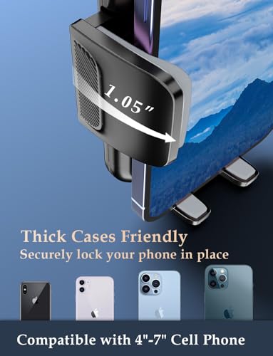 2026 Car Phone Holder [Never Blocking Vent] with Wide Clamp - color: Gray
