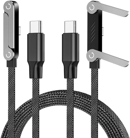 240W USB C to USB C Cable 2Pack 5FT with Desktop Stand - color: Black