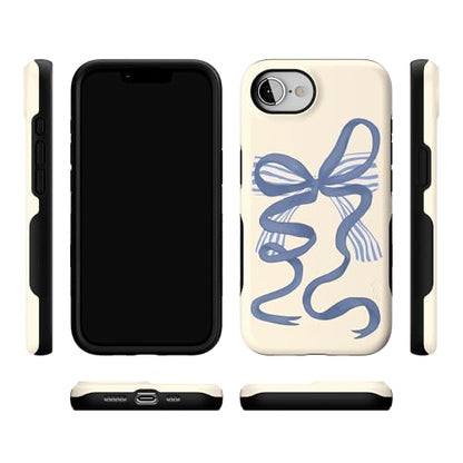 Casely iPhone 16e Case | Heartstrings | Blue Bow | Bold Protective Design | Compatible with MagSafe - color: Heartstrings | Blue Bow