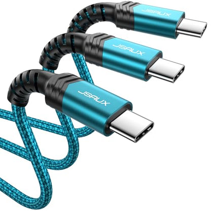 JSAUX USB C to USB C Cable, 3-Pack 10ft/6.6ft/3.3ft, 5A Fast Charging,Green - color: Green, size: 10 ft+6.6 ft+3.3 ft