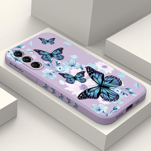 LEECG for Samsung Galaxy S24 Plus Case, Design Pattern Slim Stylish Drop Proof Protective for Galaxy S24 Plus Phone Cover 6.7 inch, Aurora Butterfly Purple - color: Aurora Butterfly Purple, size: for Samsung Galaxy S24 Plus