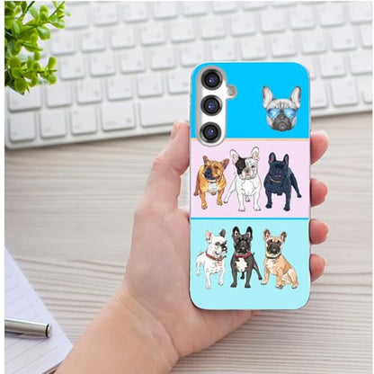 for Samsung Galaxy S24 FE Case for Girl Women Men, Full Protective Shockproof Slim Soft TPU Clear Phone Cover Cases for Galaxy S24 FE,Cool Cartoon Animal Pet Dog Puppy French Bulldog Pink - color: French Bulldog
