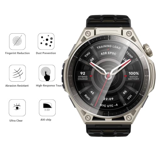 5 Pack Tempered Glass for Amazfit Balance Ultra 49mm Screen Protector,9H Hardness,Ultra Resistant,Anti-Fingerprints,No Bubbles,HD-Clear,Full Coverage Watch Film. - color: Amazfit Balance Ultra