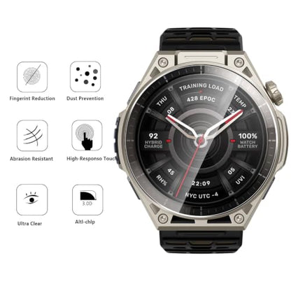 5 Pack Tempered Glass for Amazfit Balance Ultra 49mm Screen Protector,9H Hardness,Ultra Resistant,Anti-Fingerprints,No Bubbles,HD-Clear,Full Coverage Watch Film. - color: Amazfit Balance Ultra