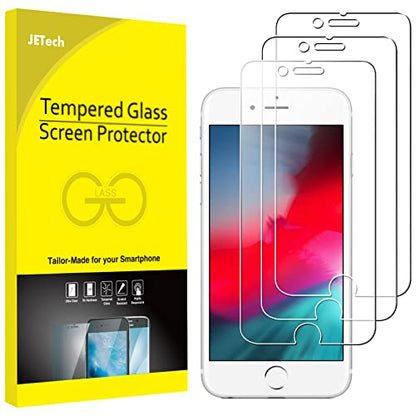 JETech Screen Protector for iPhone SE 3/2, iPhone 8/7/6s/6, 3-Pack | HD Clear, Tempered Glass Film, Anti-Scratch Glass - size: iPhone SE3/2，iPhone8/7/6S/6