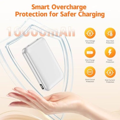 2 Pack 10000mAh 22.5W Fast Charging Power Bank, White & Black - color: Black&White
