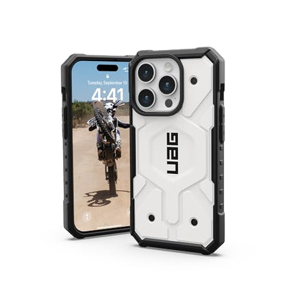 URBAN ARMOR GEAR UAG [Updated Ver] Compatible with iPhone 15 Pro Case 6.1" Pathfinder White Built-in Magnet Compatible with MagSafe Charging Rugged Military Grade Dropproof Protective Cover - color: White