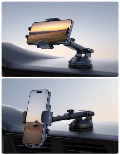 Lamicall Car Phone Holder Military-Grade Suction Cup Dashboard Windshield - color: Black