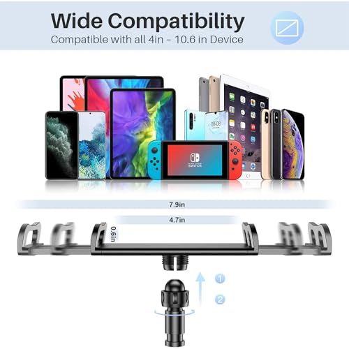 Gooseneck Tablet Holder Cell Phone Holder, Universal 360° Flexible Tablet Stand, Lazy Arm Holder Clamp Mount Bracket Bed for iPad mini/Air, Samsung Galaxy Tab and 4.7-11" Devices(Black)