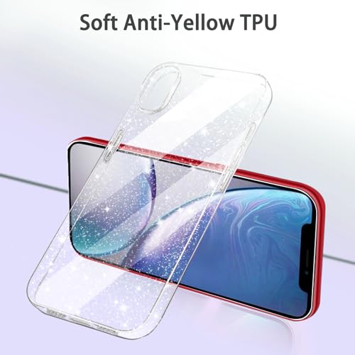 JJGoo Compatible with iPhone XR Case, Bling Sparkle Soft TPU Anti-Scratch Shockproof Protective Phone Bumper, Women Girls Cute Slim Phone Case, Clear Glitter - color: Clear Glitter