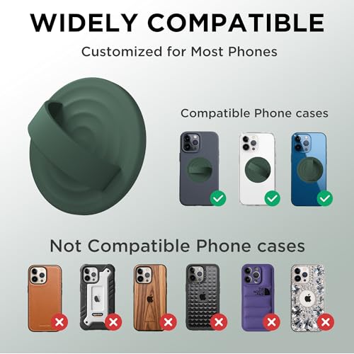 Magnetic Phone Grip for MagSafe, Silicone Ring Grip, Alpine Green - color: Alpine Green