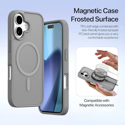 for iPhone 17 Pro Case Wallet, Detachable Magnetic Wallet Case | Compatible with Magsafe, RFID Blocking, Zipper Card Holder, PU Leather Flip Folio Case, Strap Wallet Case - color: Gray, size: iPhone 17