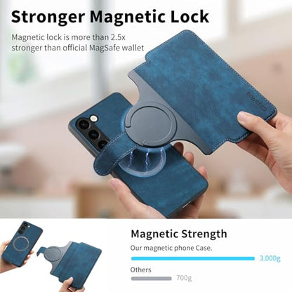 2 in 1 Detachable Wallet Case for Samsung Galaxy S23+ Plus CMG Blue | PU Leather Magnetic Flip Folio Case with RFID Blocking Card Holder, Credit Card Slots Kickstand, Shockproof Protective Cover - color: Blue, size: Samsung Galaxy S23 Plus