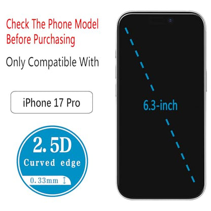 2 Pack Matte Privacy Screen Protector for iPhone 17 Pro - size: iPhone 17 Pro 6.3-Inch