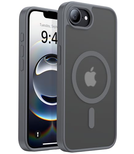 Eastinbox Magnetic iPhone 17e & 16e Case, Matte Protective Case, Gray | Shockproof, Compatible with MagSafe, Military-Grade Protection, Anti-Yellowing, Phone Case for iPhone 17 e/16 e 6.1" - color: Grey