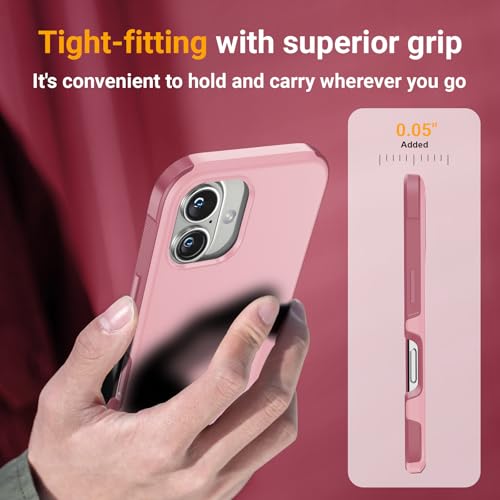 jaroco Magnetic for iPhone 16 Case Heavy Duty Rugged Dual-Layer Pink - color: Pink, size: iPhone 16